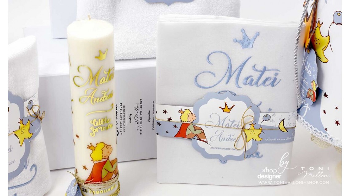 Trusou de botez cu broderie personalizata pentru baieti, Micul print, Le petit prince  22